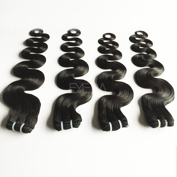 Long hair body wave natural black China hair weave factory  LJ44